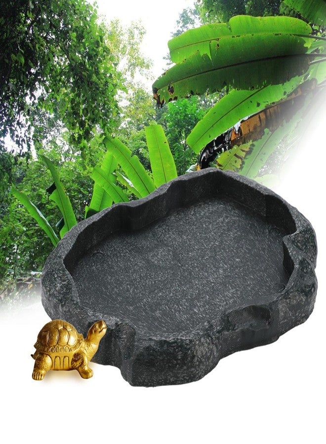 Moofey Tortoise Water Dish, Resin Snake Water Bowl, Reptile Food Feeding Dish for Tortoise, Lizard, Iguana, Frog, Snake, Pet, Amphibian - Image 4